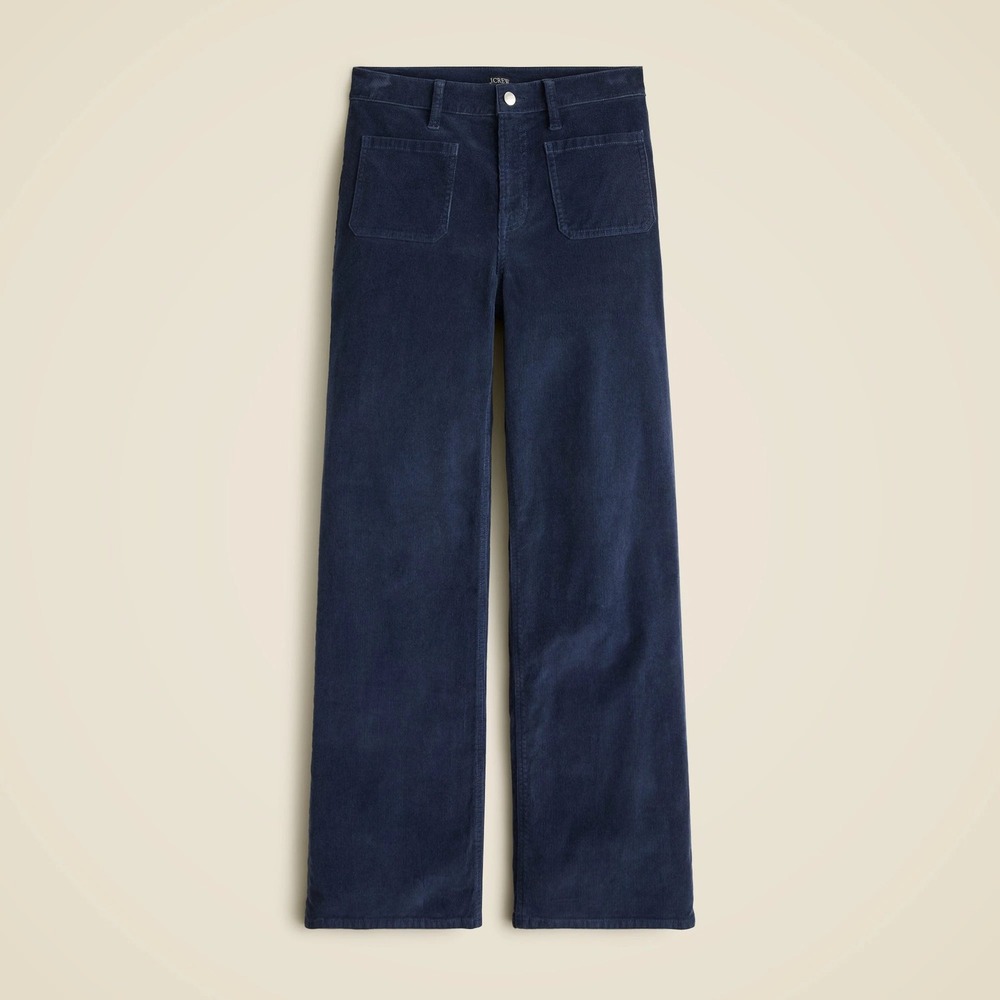 J. Crew Sailor Slim Pants Stretch Corduroy Navy Patch Pockets - 29